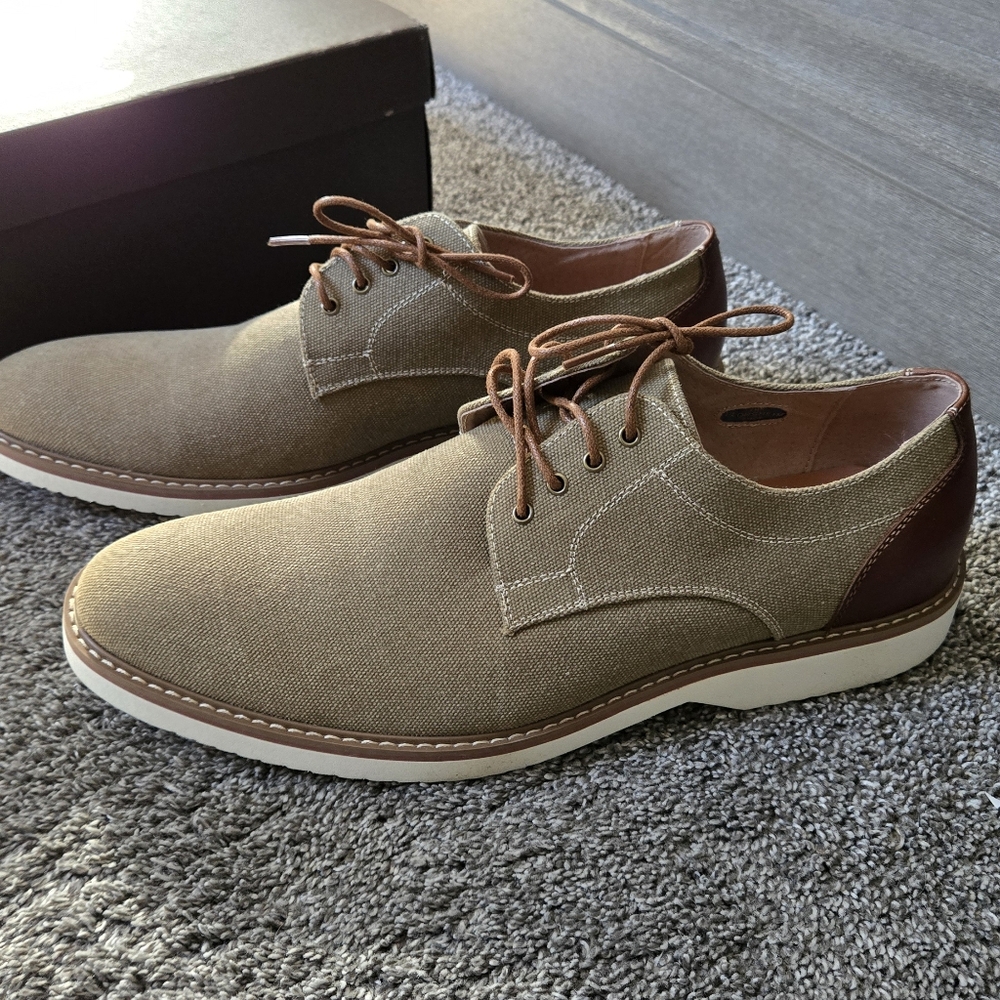 Florsheim Men's Unify Plain Toe Oxford Dress Casual Shoe, Khaki NEW size 12